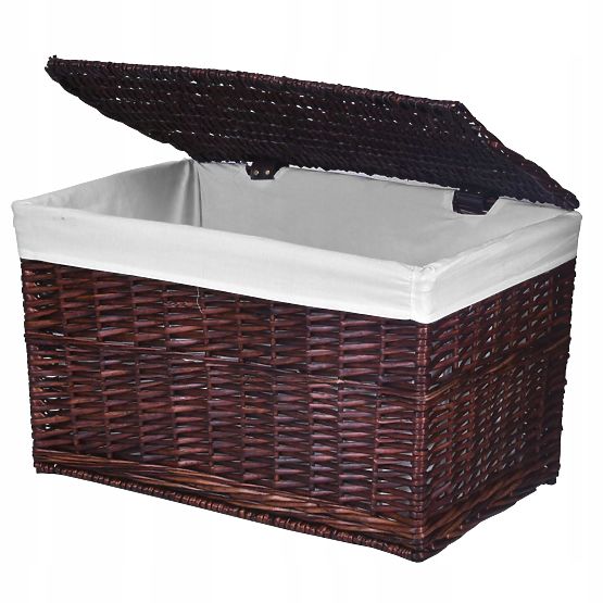 Pletena skrinja 65L 56x34x34 cm rjava