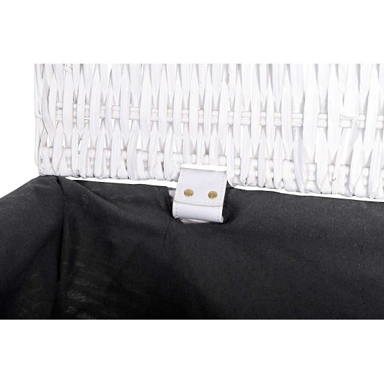 Pletena skrinja 76x46x46 cm - 160L - belo-siva