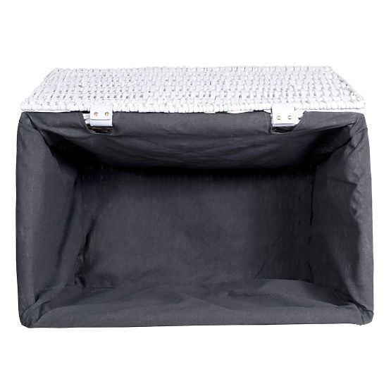 Pletena skrinja 76x46x46 cm - 160L - belo-siva