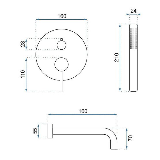 Podometna kopalniška armatura Rea Lungo Titan + Box