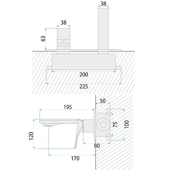Podometna Umivalniška Armatura REA Joe Zlata Krtačena