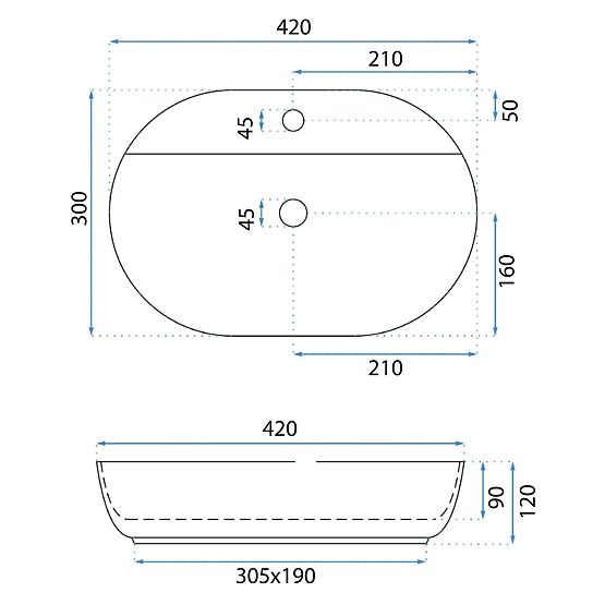 Pohištveni umivalnik REA Aura 42