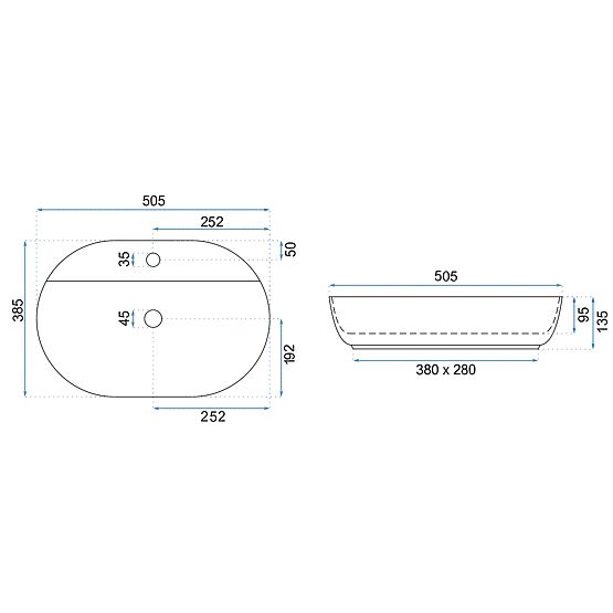 Pohištveni umivalnik REA Aura 51