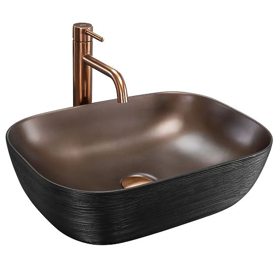 Pohištveni umivalnik Rea Belinda COPPER BRUSH / Črna