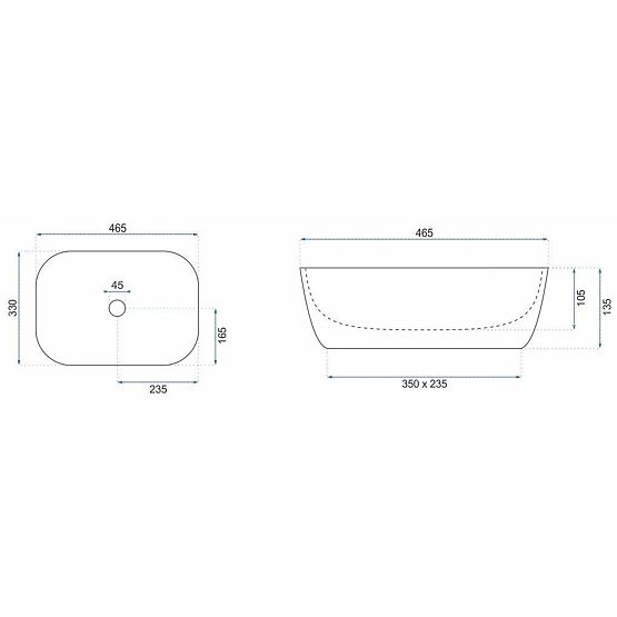 Pohištveni umivalnik Rea Belinda COPPER BRUSH / Črna