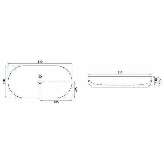 Pohištveni umivalnik REA CLEO 81 Aiax Shiny