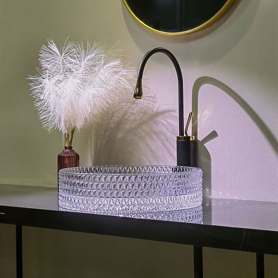 Pohištveni umivalnik Rea Cristal Transparent 39