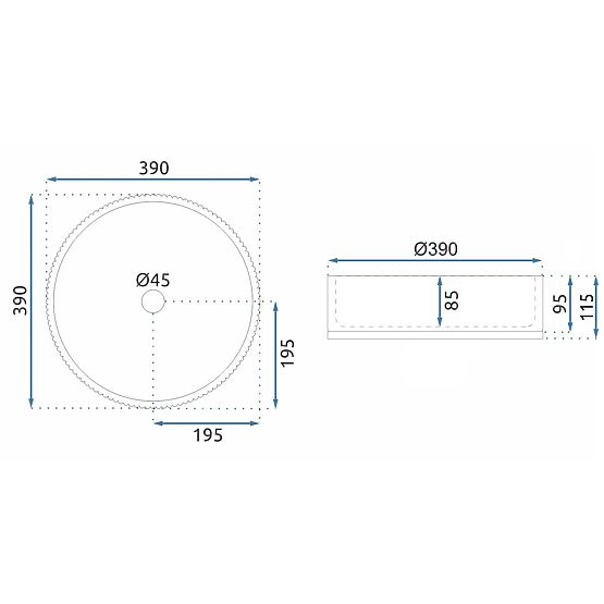 Pohištveni umivalnik Rea Cristal Transparent 39