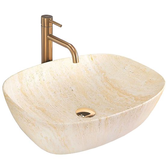 Pohištveni umivalnik Rea Freja Travertine Matt