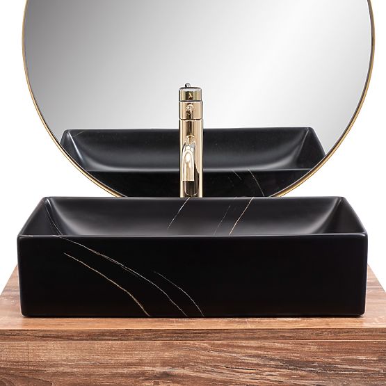 Pohištveni umivalnik REA Inga Črni Marmor Mat