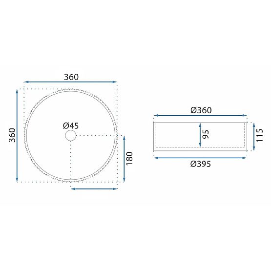 Pohištveni umivalnik Rea Ingrid 36 Prosojen