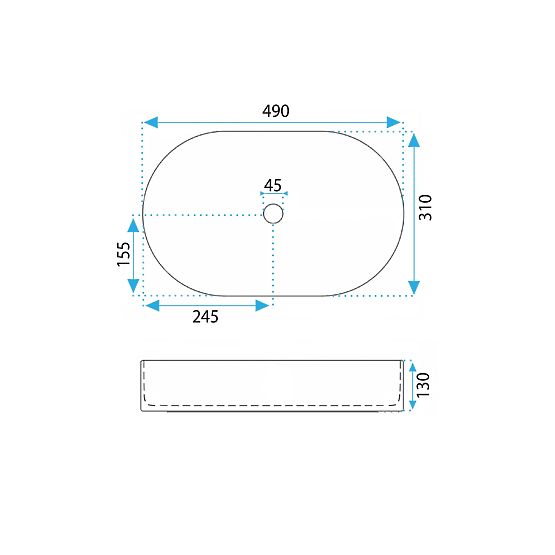Pohištveni umivalnik Rea Vanda Baby Blue Matt