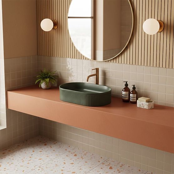 Pohištveni umivalnik Rea Vanda Olive Matt