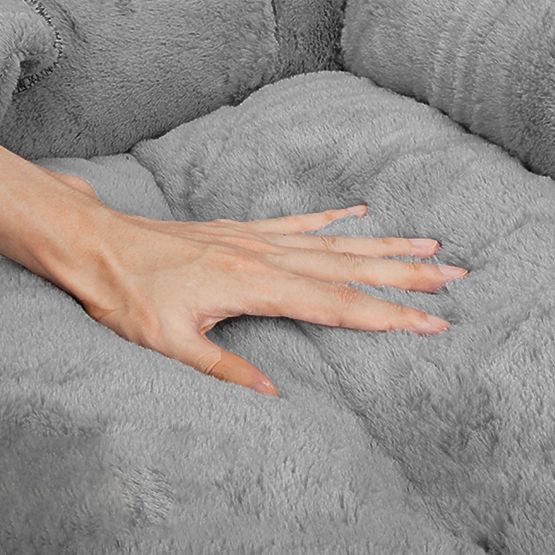 Postelja za hišne ljubljenčke z odejo S - siva