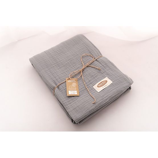 Posteljno pregrinjalo iz muslina 210x240 temno sivo