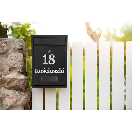 Poštni nabiralnik za pisma Gustav črna z napisi
