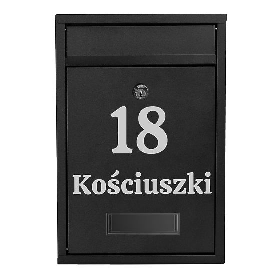Poštni nabiralnik za pisma Gustav črna z napisi
