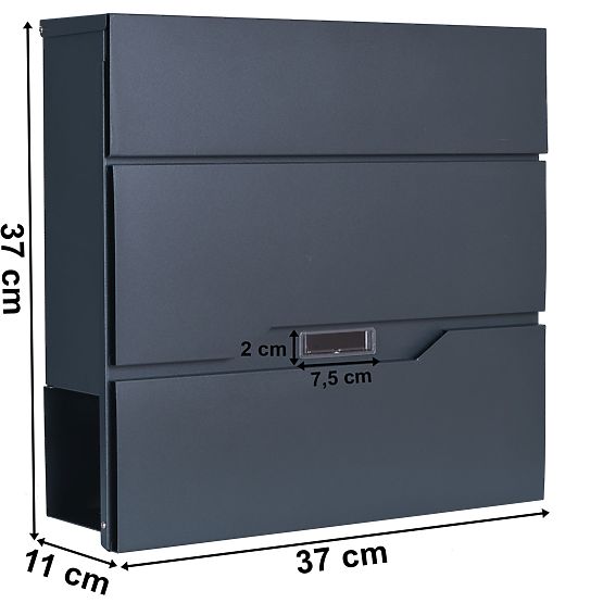 Poštni nabiralnik za pisma Vidar antracit z napisi