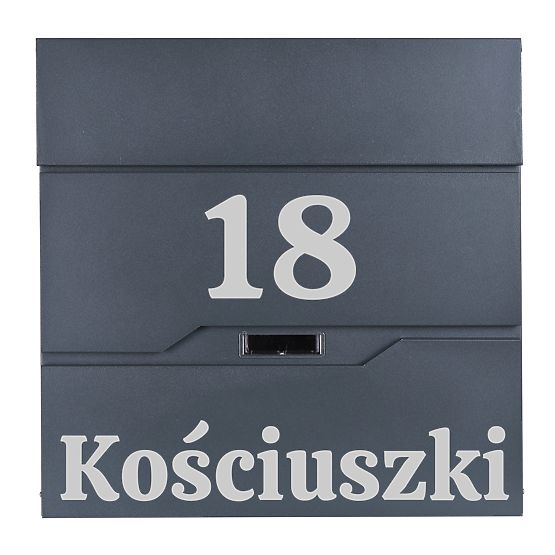 Poštni nabiralnik za pisma Vidar antracit z napisi