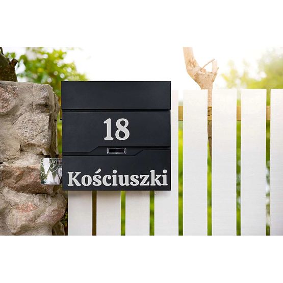 Poštni nabiralnik za pisma Vidar črna z napisi