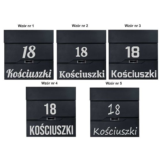 Poštni nabiralnik za pisma Vidar črna z napisi