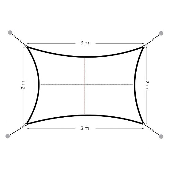 Vodoodporna pravokotna ponjava 2x3 m - bež
