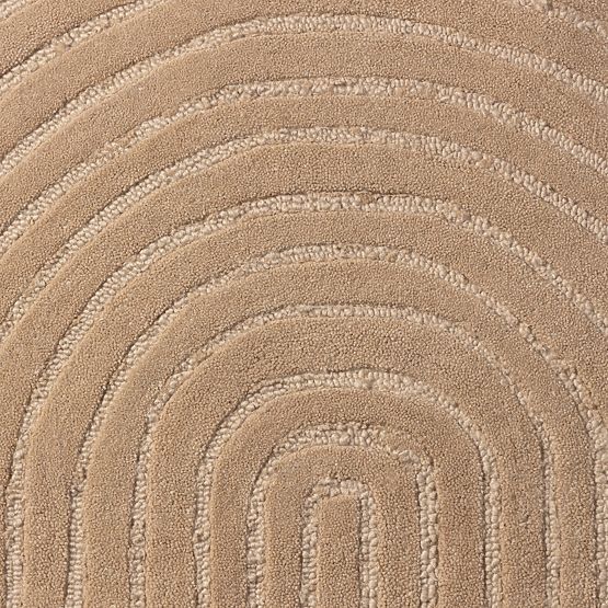 Pravokotna preproga Isla, loki, tuftana, volnena, temno bež, Velikost preprog: 190x290