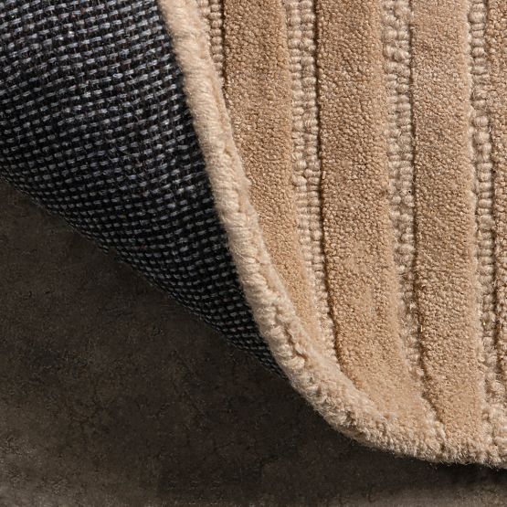 Pravokotna preproga Isla, loki, tuftana, volnena, temno bež, Velikost preprog: 190x290