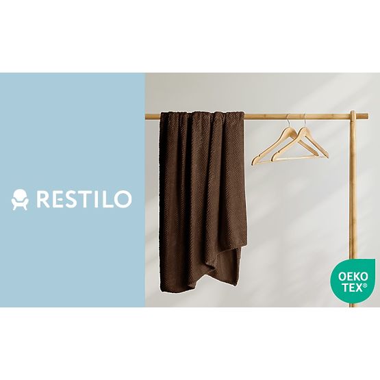 Pregrinjalo HENRY rjavo z žakardnim vzorcem moderni slog 220x240