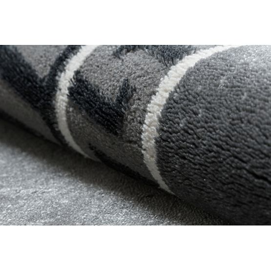 Preproga ALLURE 1960 grški ključ, okvir - Strukturna, stilska, glamurozna siva