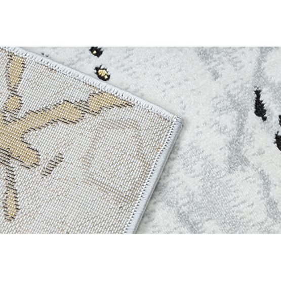 Preproga ALLURE 1963 Marmor - Strukturna, stilna, glamurozna bela / zlata