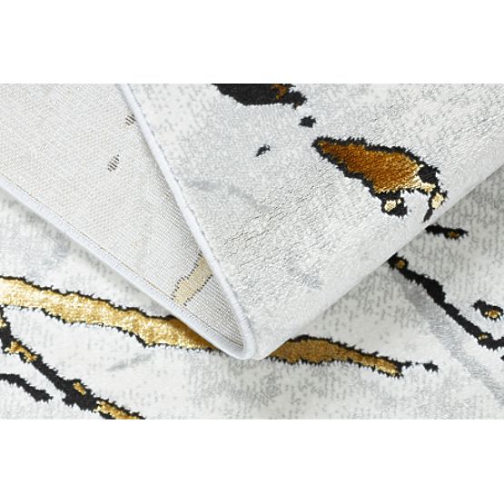 Preproga ALLURE 1963 Marmor - Strukturna, stilna, glamurozna bela / zlata