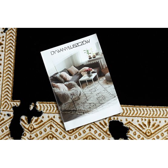 Preproga ALLURE 1965 Okvir - Strukturna, stilska, glamurozna črna / zlata