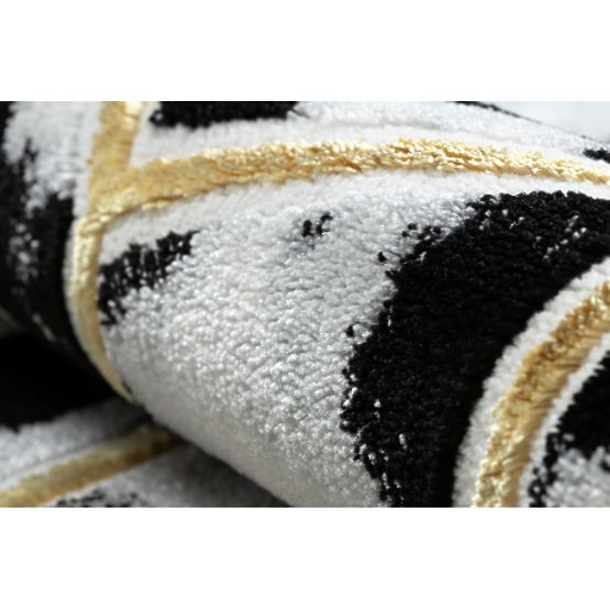 Preproga ALLURE 1966 Kocke 3D - Strukturna, stilna, glamurozna črna / zlata