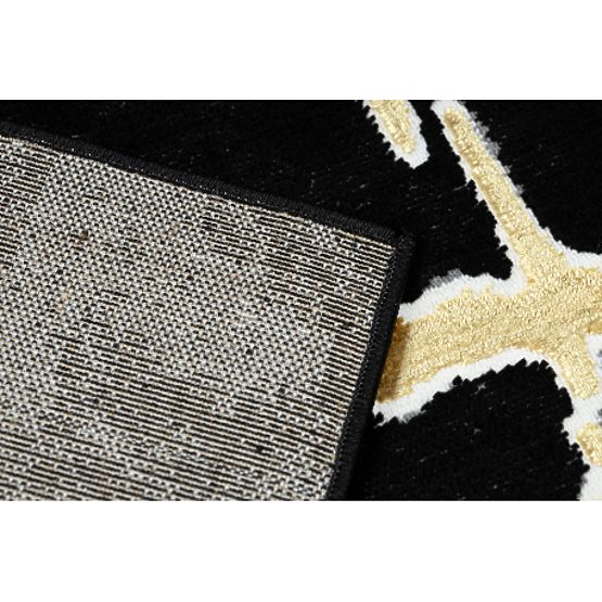 Preproga ALLURE 1967 Marmor - Strukturna, stilna, glamurozna črna / zlata