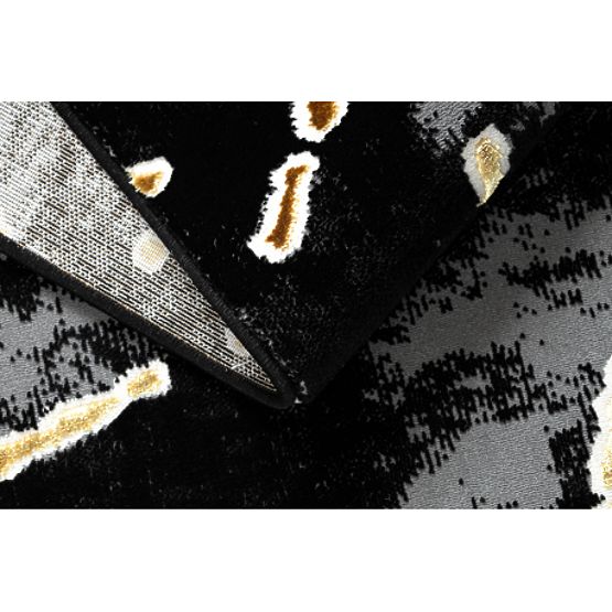 Preproga ALLURE 1967 Marmor - Strukturna, stilna, glamurozna črna / zlata