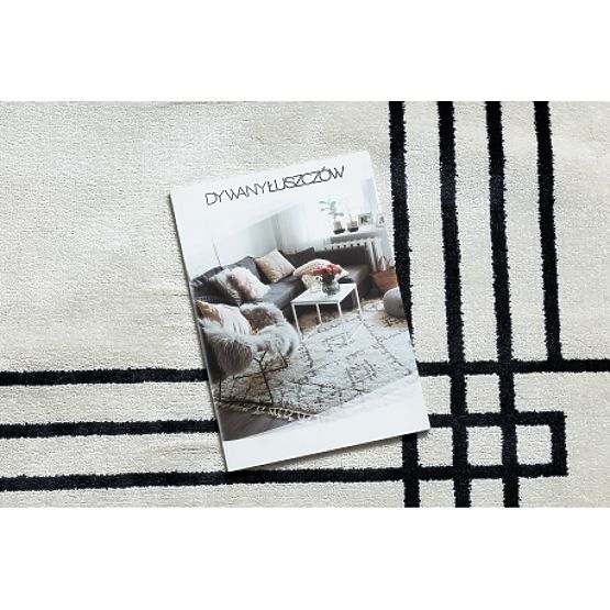 Preproga AMOUR 53096C kremna - Okvir, linije sodobno, elegantno