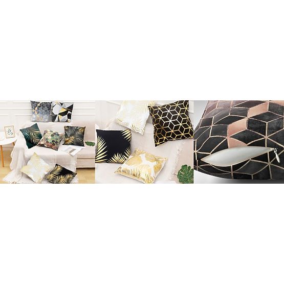 Prevleka za blazino 3D - zeleno-zlata