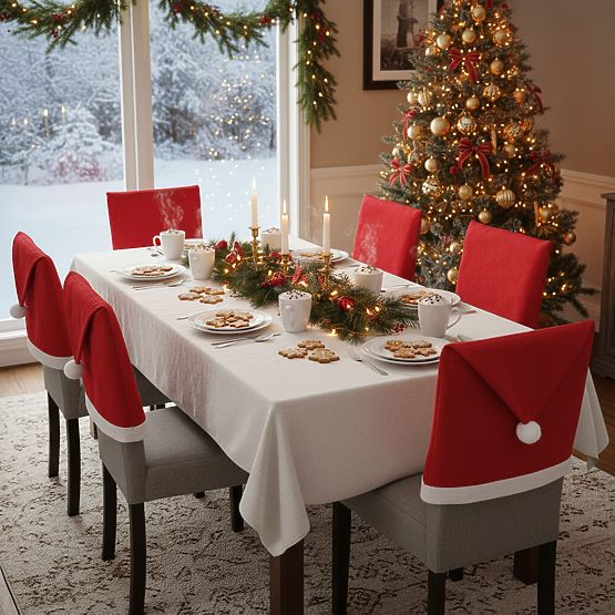 Prevleka za stol v obliki Božičkove kape 2 kosa