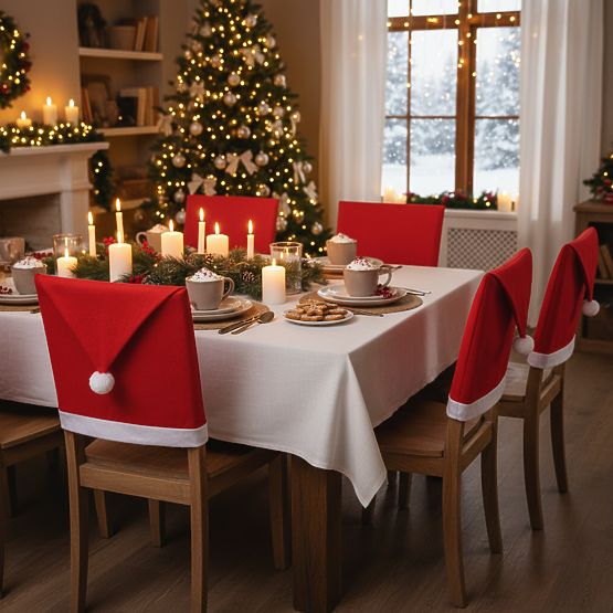 Prevleka za stol v obliki Božičkove kape 2 kosa