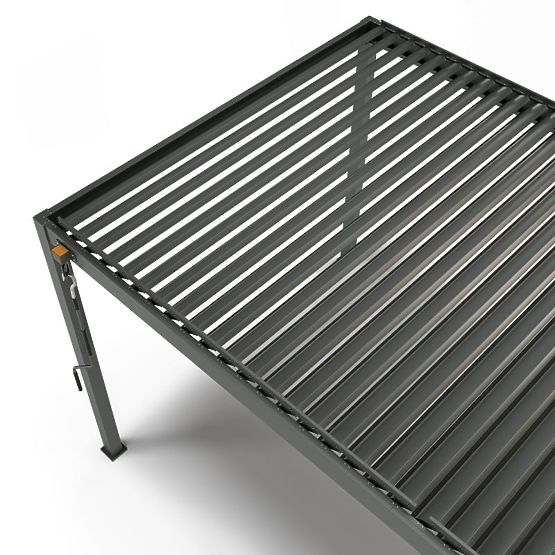 Prostoječa vrtna pergola Antilla iz aluminija, 6x3 m, bioklimatska, premične lamele, antracit
