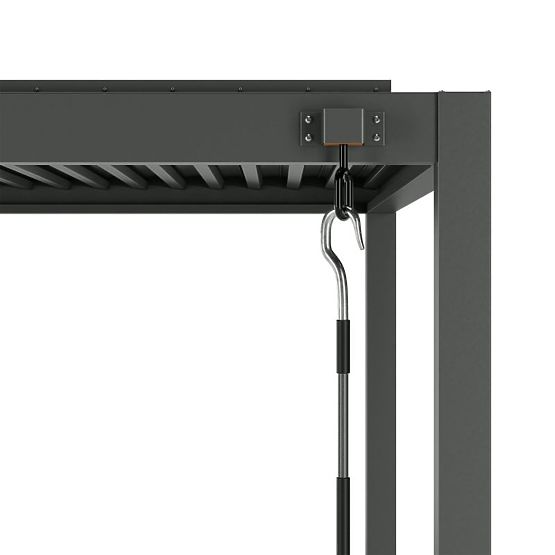 Prostoječa vrtna pergola Antilla iz aluminija, 6x3 m, bioklimatska, premične lamele, antracit