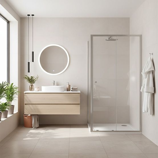 Pršna kabina Rea Primo Slide 100x70 Krom