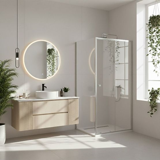 Pršna kabina Rea Primo Slide 100x70 Krom