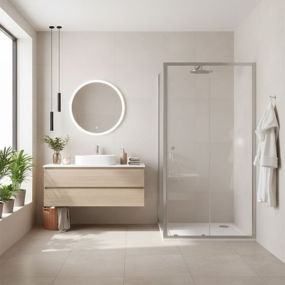 Pršna kabina Rea Primo Slide 100x70 Krom