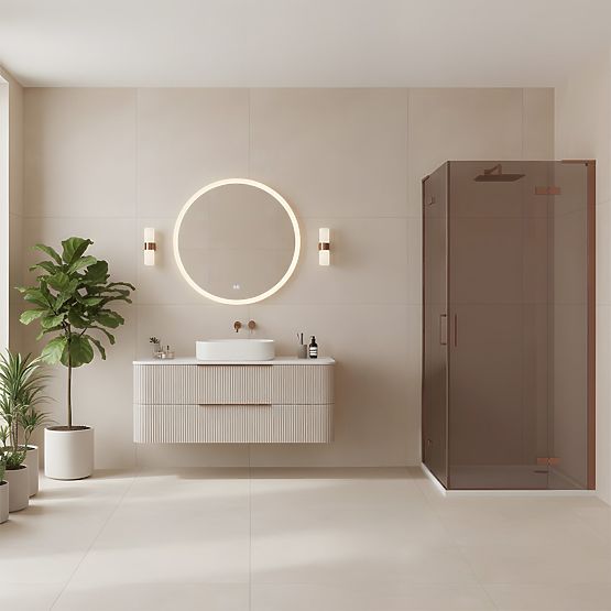 Pršni kotiček REA Hugo Double 90x90 Krtačena Baker