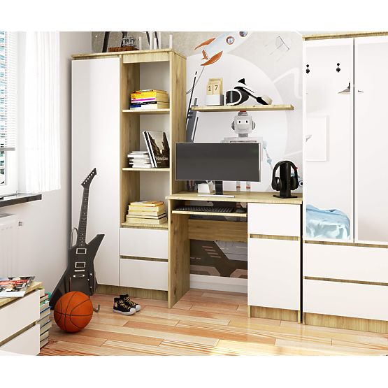 RAČUNALNIŠKA MIZA PIKSEL PK ARTISAN / BELA - DESNA