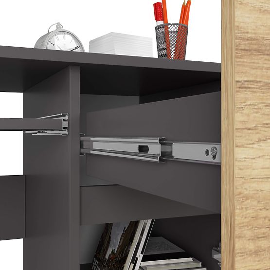 RAČUNALNIŠKA MIZA PIKSEL PK SIVA / DUB ARTISAN - DESNA