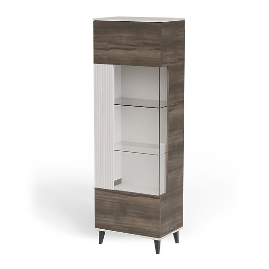 RANDOM 2 V-1 vitrina kašmir / oreh / črna