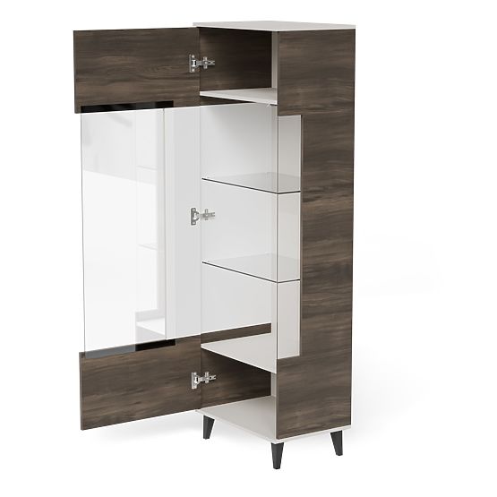 RANDOM 2 V-1 vitrina kašmir / oreh / črna